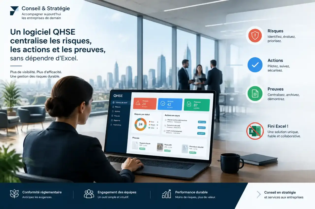 Un logiciel QHSE centralise les risques, les actions et les preuves, sans dépendre d’Excel