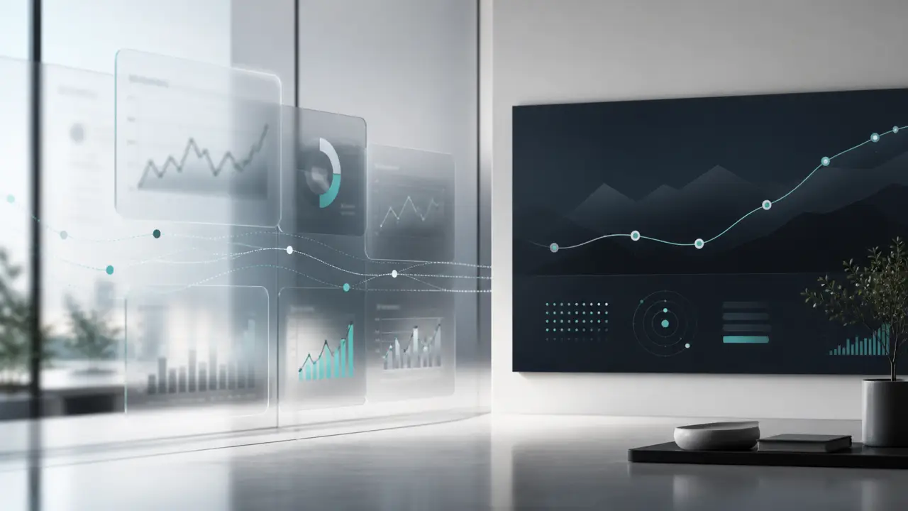 Illustration d’un tableau de bord de performance et d’indicateurs financiers